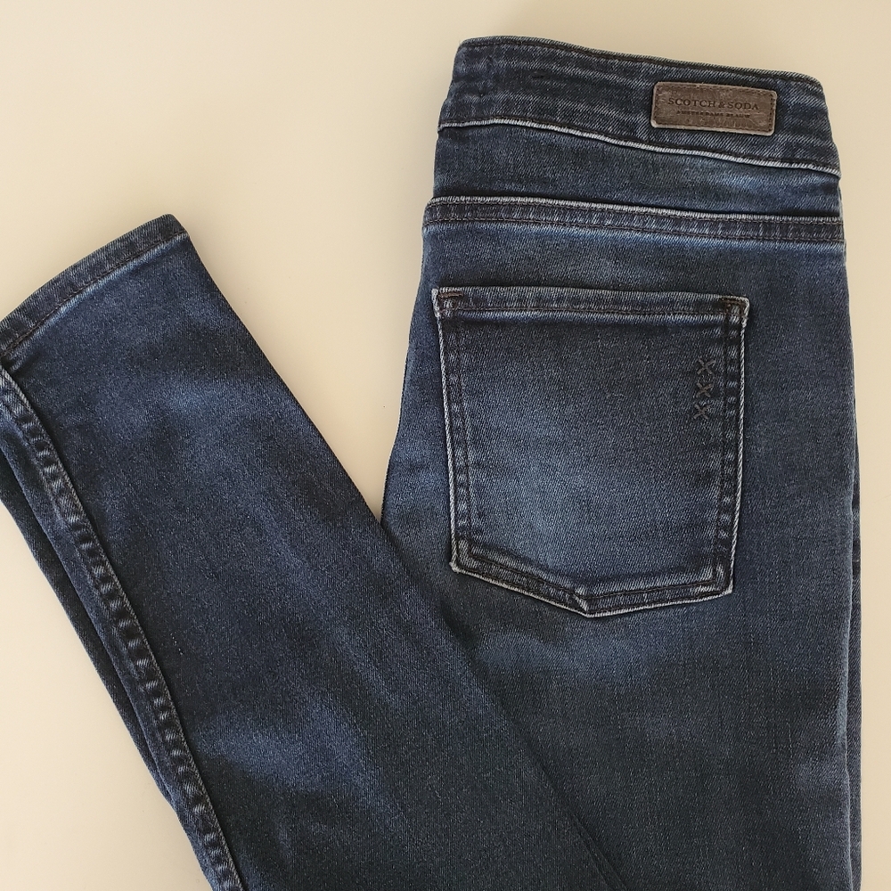 Scotch And Soda 28 Mid Rise Skinny Jeans Stretch Blue Anthro Denim La Bohemienne